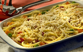 Macarrão integral com frango e legumes (massa equilibrada)