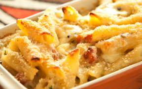 Penne gratinado (massa especial)