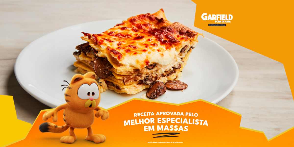 Lasanha ao molho funghi (massa testada pelo gato especialista)