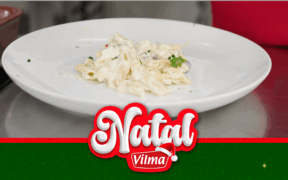 Penne com bacalhau ao creme