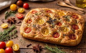 Focaccia com tomate cereja e temperos Pirata