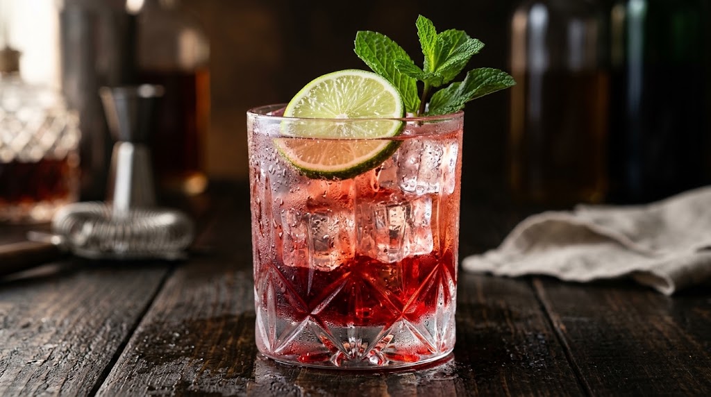 Drink refrescante cítrico de hibisco com Refresco de limão Vilma